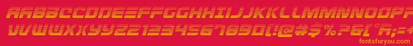 Defconzerogradital Font – Orange Fonts on Red Background