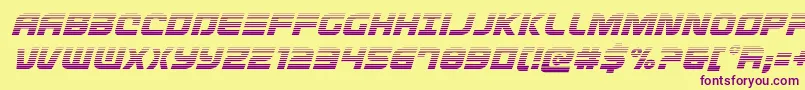 Defconzerogradital-fontti – violetit fontit keltaisella taustalla
