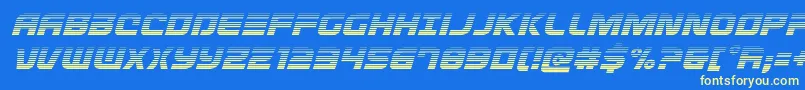 Defconzerogradital-fontti – keltaiset fontit sinisellä taustalla