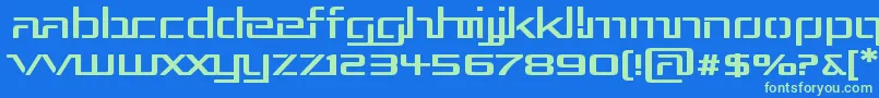 RepublikaIiiExp Font – Green Fonts on Blue Background