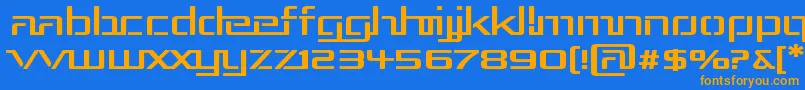RepublikaIiiExp Font – Orange Fonts on Blue Background