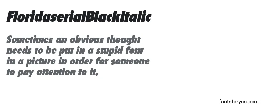 Review of the FloridaserialBlackItalic Font