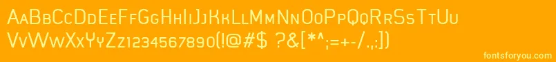 Więcej informacji o czcionce MistergiaccoMediumcaps Czcionka MistergiaccoMediumcaps – żółte czcionki na pomarańczowym tle
