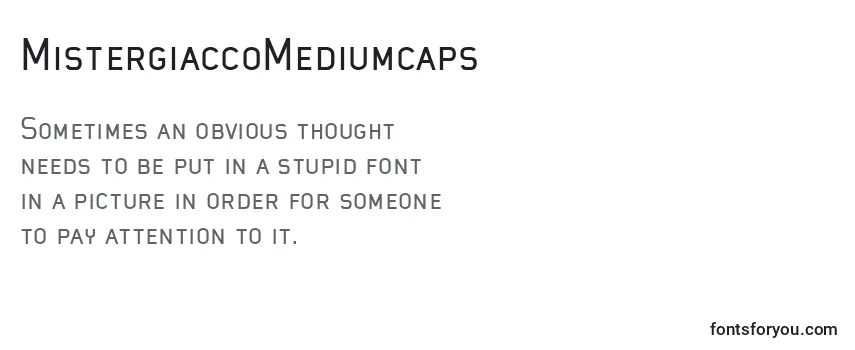 Review of the MistergiaccoMediumcaps Font