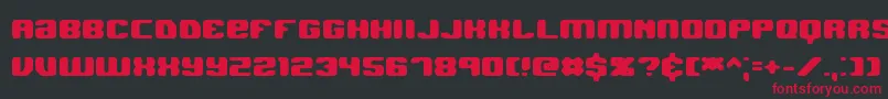 フォントJawbhard – 黒い背景に赤い文字