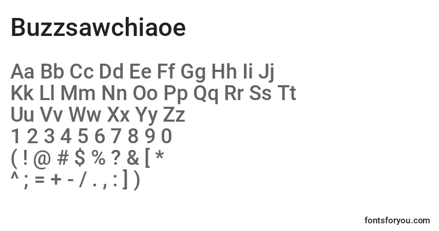 Czcionka Buzzsawchiaoe – alfabet, cyfry, specjalne znaki