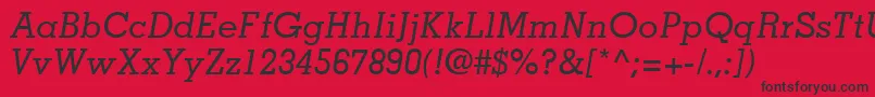 Police MemphisLtMediumItalic – polices noires sur fond rouge