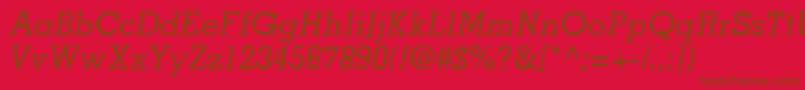 Czcionka MemphisLtMediumItalic – brązowe czcionki na czerwonym tle