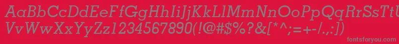 MemphisLtMediumItalic Font – Gray Fonts on Red Background