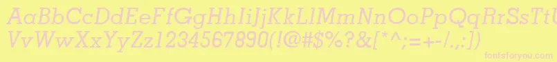 Подробнее о шрифте MemphisLtMediumItalic Шрифт MemphisLtMediumItalic – розовые шрифты на жёлтом фоне