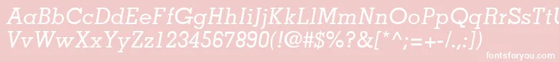 MemphisLtMediumItalic Font – White Fonts on Pink Background