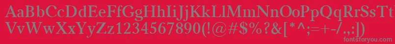 フォントCarniolaSemibold – 赤い背景に灰色の文字