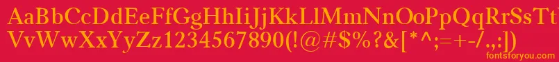 フォントCarniolaSemibold – 赤い背景にオレンジの文字