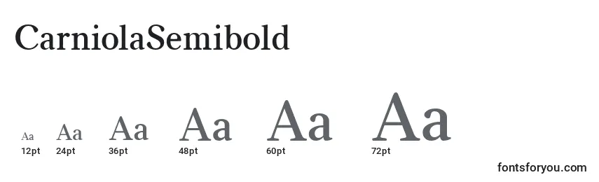 Размеры шрифта CarniolaSemibold