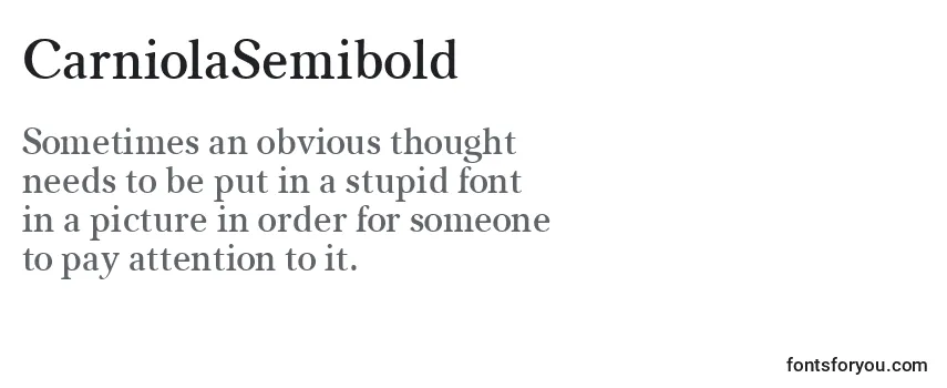 Review of the CarniolaSemibold Font