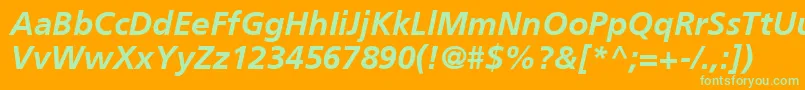AgForeignerLightBoldItalicBold Font – Green Fonts on Orange Background