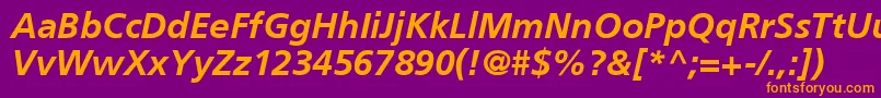 AgForeignerLightBoldItalicBold Font – Orange Fonts on Purple Background