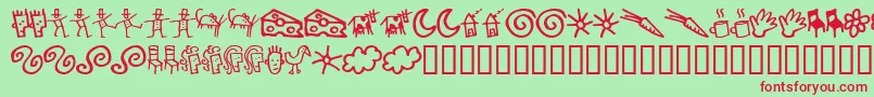 Gooddog Font – Red Fonts on Green Background