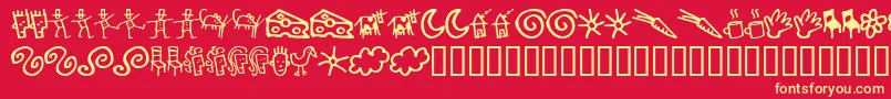 フォントGooddog – 黄色の文字、赤い背景