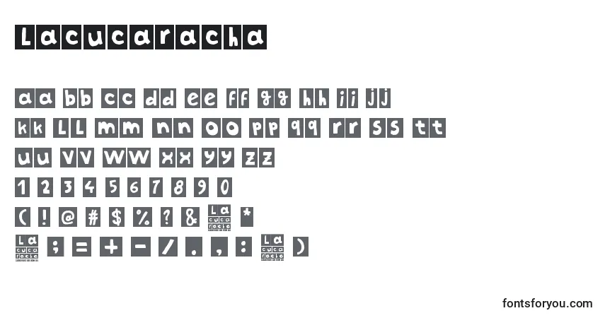 Czcionka LaCucaracha – alfabet, cyfry, specjalne znaki