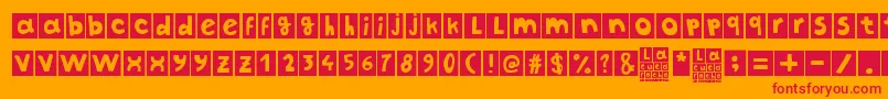 LaCucaracha Font – Red Fonts on Orange Background