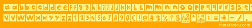 LaCucaracha Font – Yellow Fonts on Orange Background