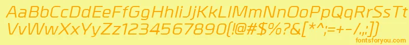 MetrikMediumitalic Font – Orange Fonts on Yellow Background