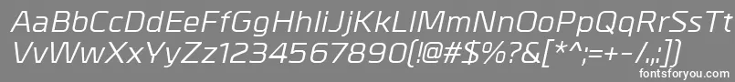Czcionka MetrikMediumitalic – białe czcionki na szarym tle