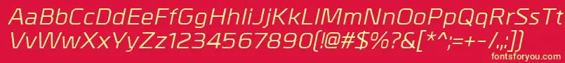 MetrikMediumitalic Font – Yellow Fonts on Red Background