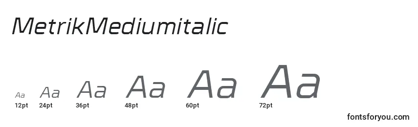 Größen der Schriftart MetrikMediumitalic