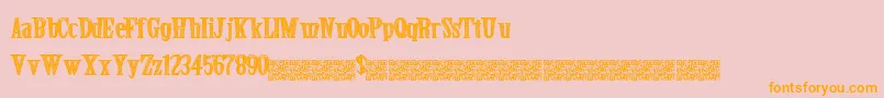 Secretevent-Schriftart – Orangefarbene Schriften auf rosa Hintergrund