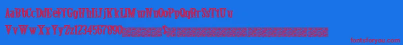 Secretevent-Schriftart – Rote Schriften auf blauem Hintergrund