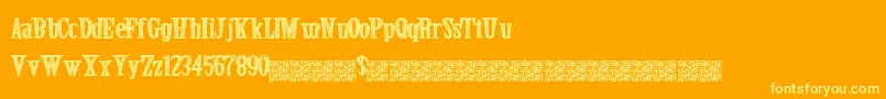 Secretevent-Schriftart – Gelbe Schriften auf orangefarbenem Hintergrund