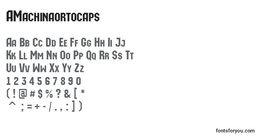 Schriftart AMachinaortocaps – Alphabet, Zahlen, spezielle Symbole