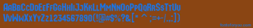 AMachinaortocaps Font – Blue Fonts on Brown Background