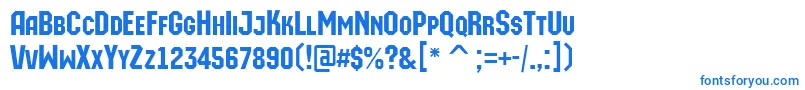 AMachinaortocaps Font – Blue Fonts on White Background