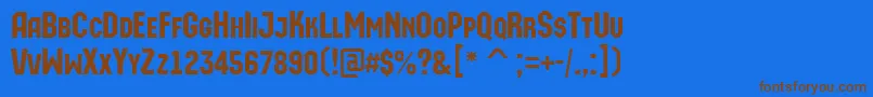 AMachinaortocaps Font – Brown Fonts on Blue Background