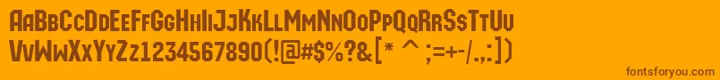 AMachinaortocaps Font – Brown Fonts on Orange Background