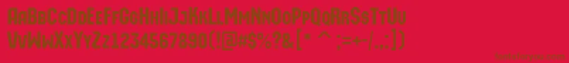 AMachinaortocaps Font – Brown Fonts on Red Background