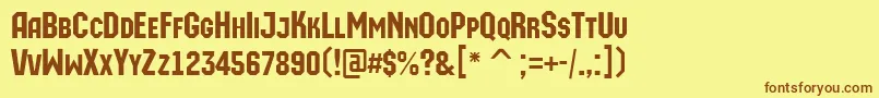 AMachinaortocaps Font – Brown Fonts on Yellow Background