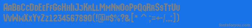 AMachinaortocaps Font – Gray Fonts on Blue Background