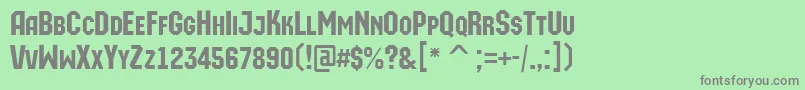 フォントAMachinaortocaps – 緑の背景に灰色の文字