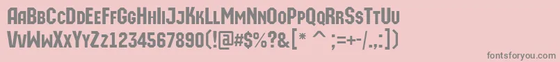 フォントAMachinaortocaps – ピンクの背景に灰色の文字