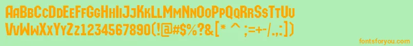 AMachinaortocaps Font – Orange Fonts on Green Background