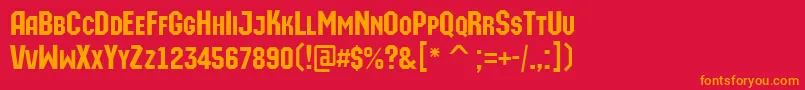 AMachinaortocaps Font – Orange Fonts on Red Background