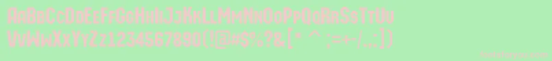 AMachinaortocaps-Schriftart – Rosa Schriften auf grünem Hintergrund