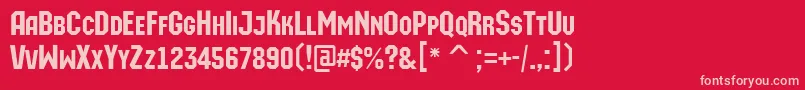 AMachinaortocaps Font – Pink Fonts on Red Background