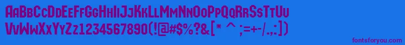 AMachinaortocaps Font – Purple Fonts on Blue Background
