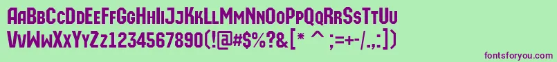 AMachinaortocaps Font – Purple Fonts on Green Background