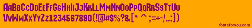 AMachinaortocaps Font – Purple Fonts on Orange Background